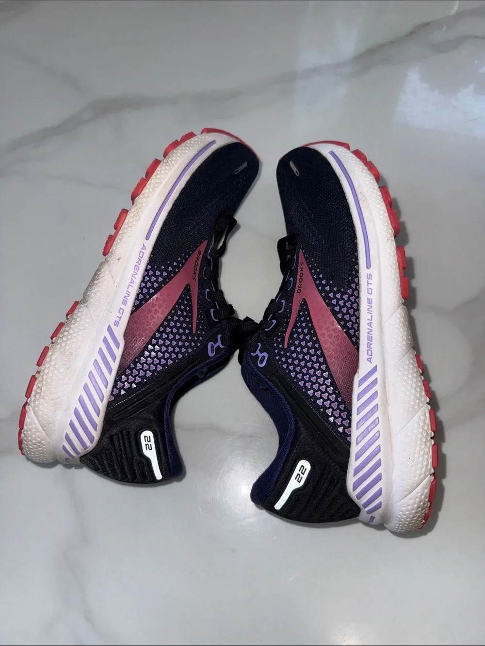 Brooks Women's Running Sneakers - Navy with Pink & Purple Accents